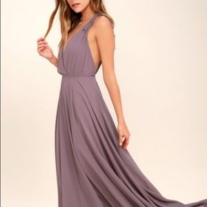 NWT Lulus Dusty Purple Backless Maxi Dress